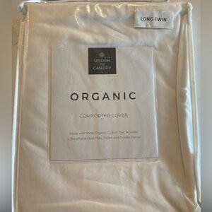 Under The Canopy Organic Comforter Cover - White Long Twin NIP